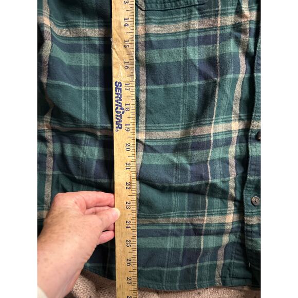 Dickies Men’s Relaxed Fit Flannel Shirt Green Plaid 2XL Heavyweight Workwear - Picture 5 of 6